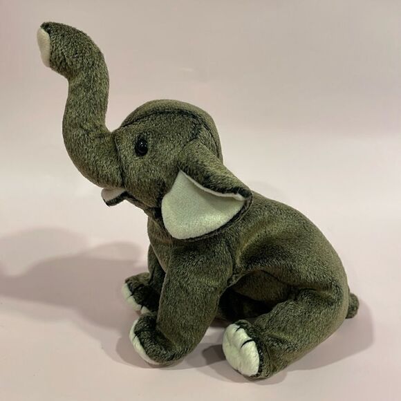 Trumpet the Elephant 2000 Ty Beanie Baby Excellent Used Condition 9” long Grey - Picture 1 of 7